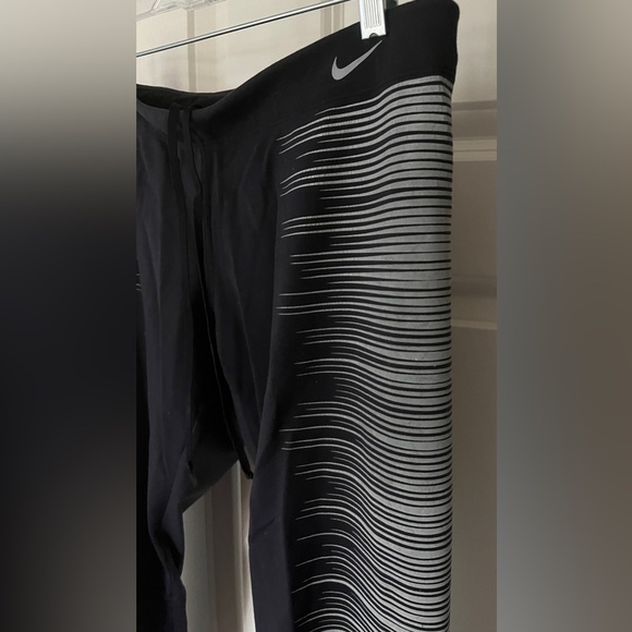 Nike Womens Running Tights - Black - Large - Reflective Glow in Dark - Dri-Fit - Picture 2 of 5